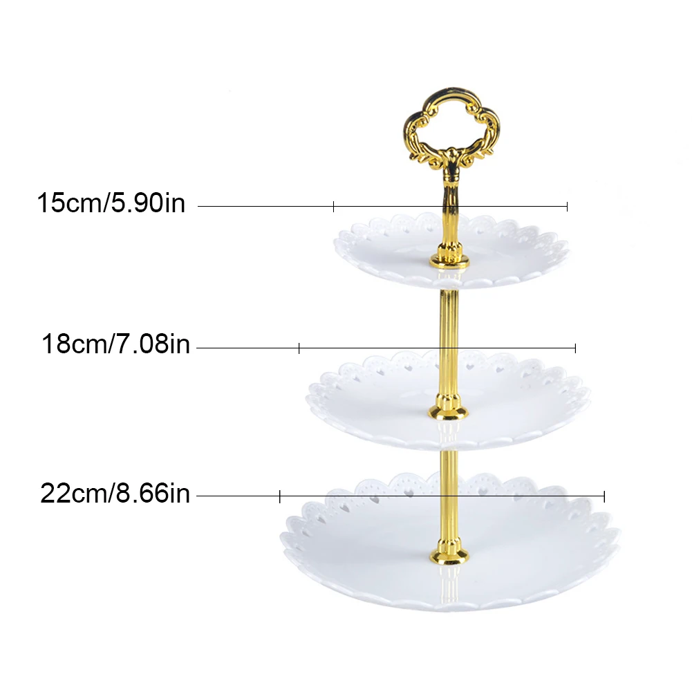 Три-Слои тарелка для фруктов, пирожных стенд десертов овощей кекс хранения стеллажи для выставки товаров для Кухня выпечки инструменты