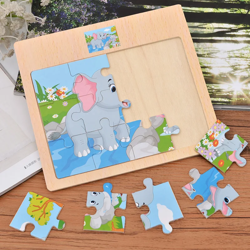 Детские деревянные головоломки обычные животные головоломки мультфильм Cutely Traffice познавательная головоломка развивающая игрушка для детей