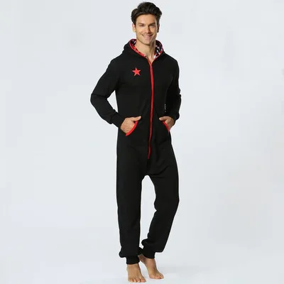 Centuryestar Tmall качественная Пижама Hombre Invierno с капюшоном Combinaison Pyjama Homme Hiver цельная Пижама для взрослых мужчин - Цвет: Бежевый