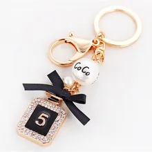 New Brand Perfume Bottle Luxury Keychain Key Chain & Key Ring Holder Keyring Porte Clef Gift Men Women Souvenirs Car Bag Pendant