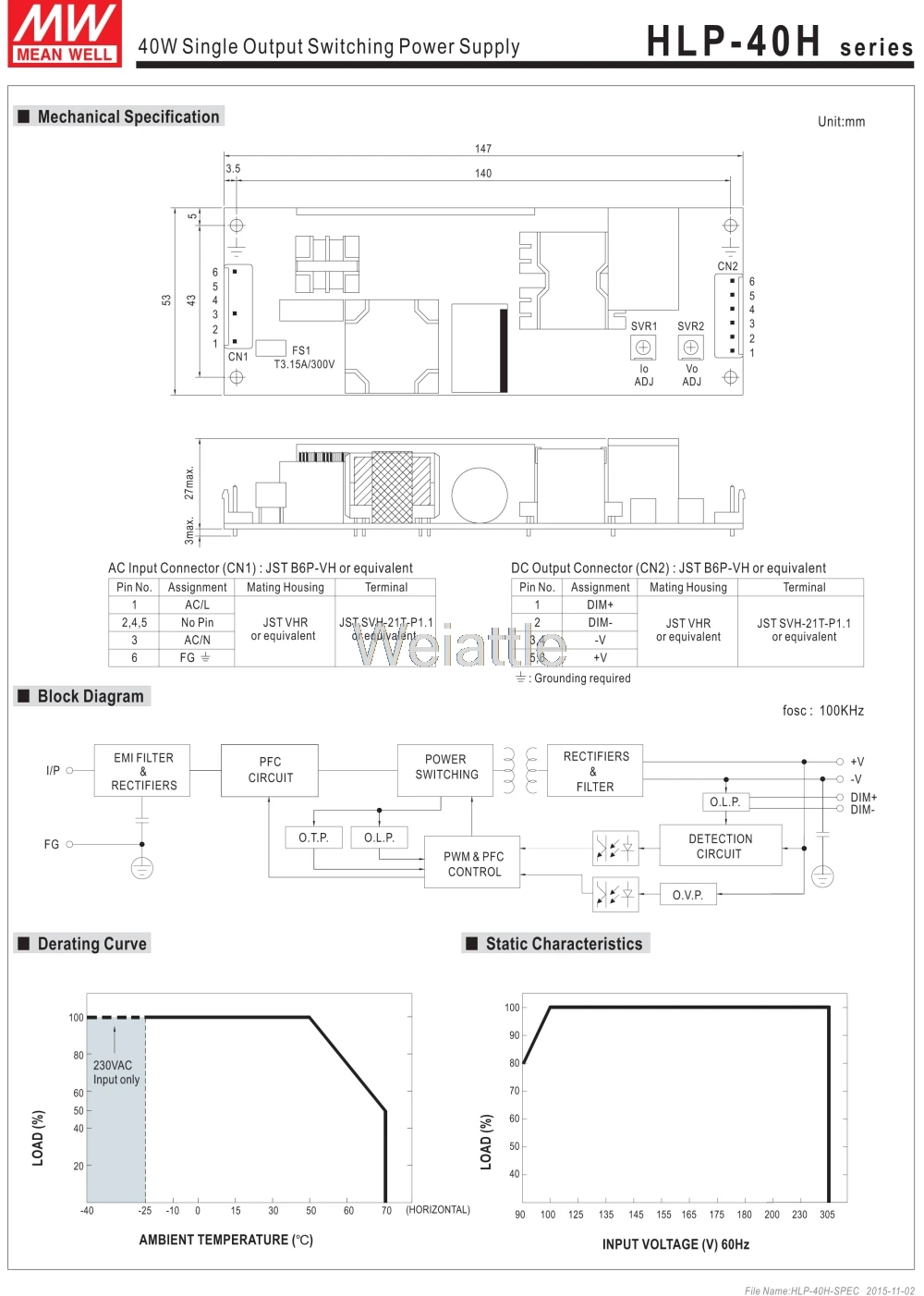 Средняя проверенный HLP-40H-30 30 V 1.34A meanwell HLP-40H 30 V 40,2 W одиночный выход Индикатор драйвер Питание