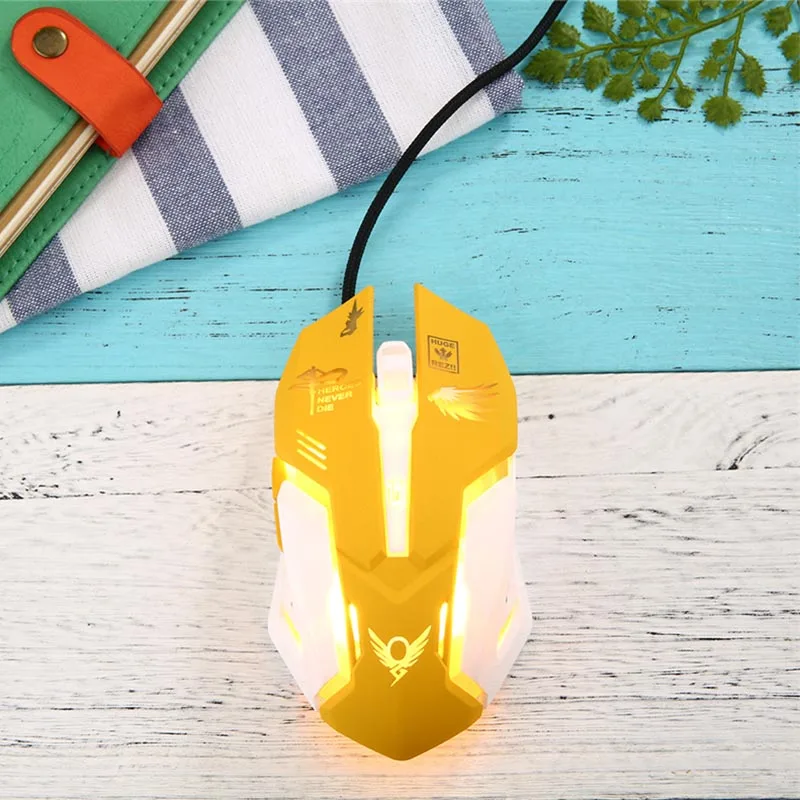 Профессиональная игровая USB мышь D. va Mercy 6D 2400 точек/дюйм регулируемая Проводная