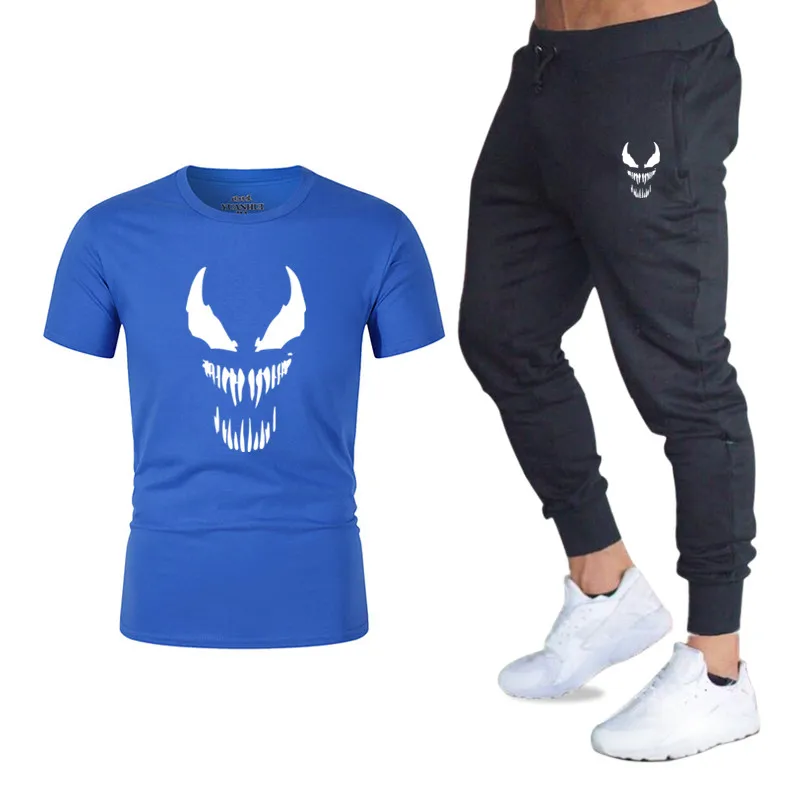 Mens Joggers Casual Pants+T Shirts set 2 piece kit Fitness Men Sportswear Tracksuit Skinny Sweatpants Trousers Gyms Track Pants Mens Joggers Casual Pants+T Shirts set 2 piece kit Fitness Men Sportswear Tracksuit Skinny Sweatpants Trousers Gyms Track Pants