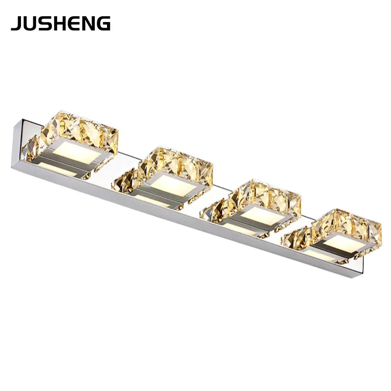 Honorable 4-lights 12W 62CM LED wall lighting bathroom mirror light Indoor crystal wall sconce lamps for home 100-240V AC