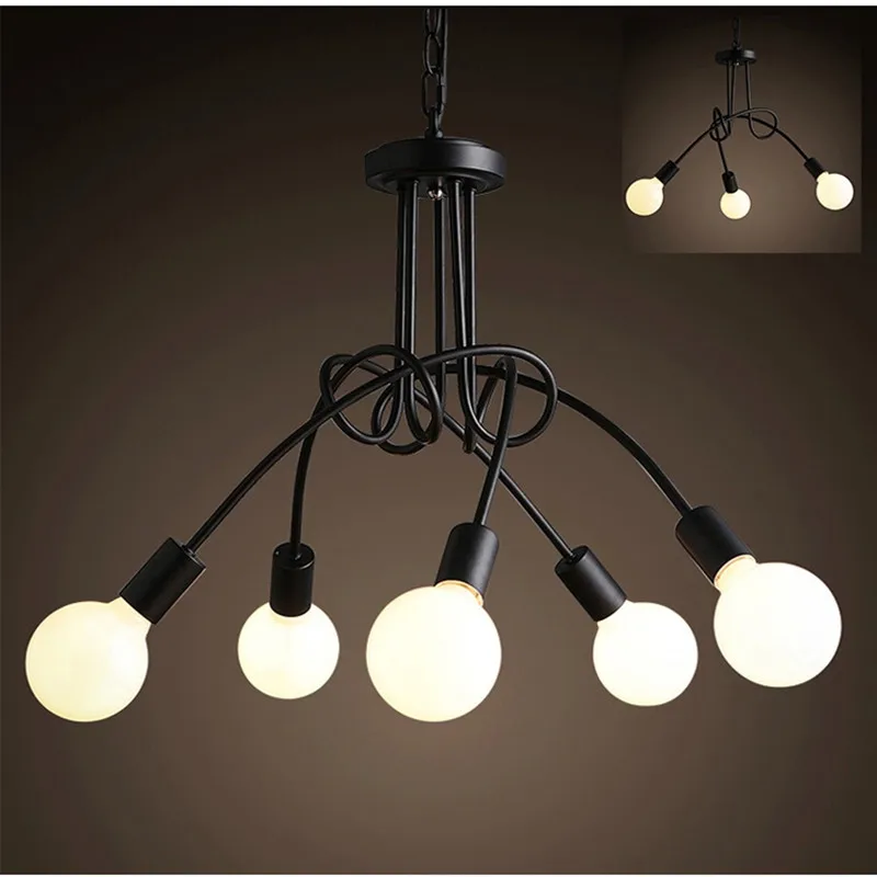 

Industrial Vintage Iron Art Led Chandeliers Lighting 90-260V Bar Lamp Living Room Hanging Lamp Coffee Shop Led Pendant Lamp