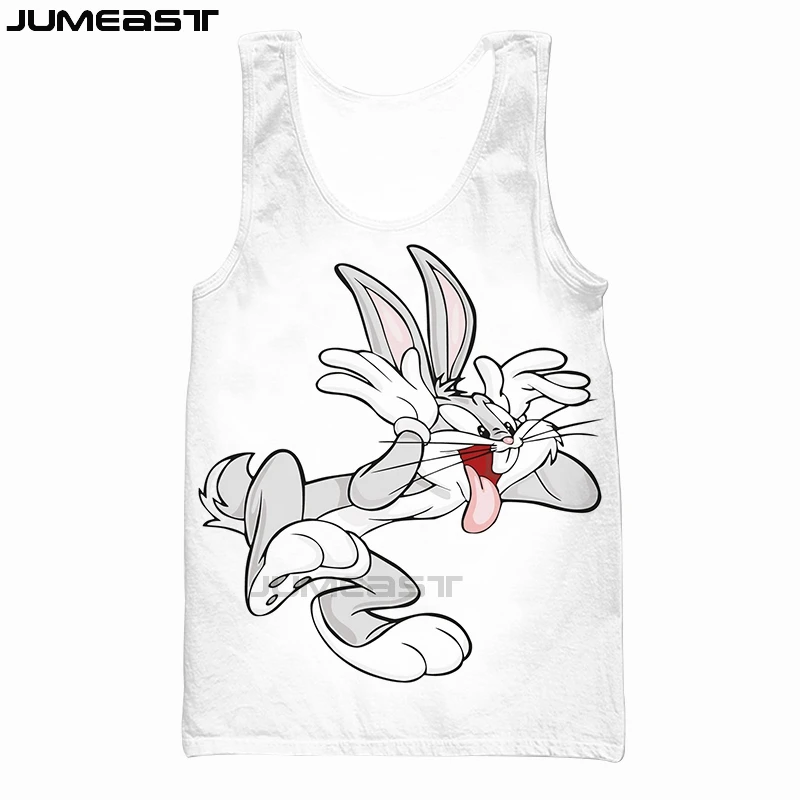 Jumeast бренд для мужчин/женщин 3D Печатный жилет мультфильм аниме жуки кролик короткий рукав модный спортивный пуловер летние топы на бретелях футболки