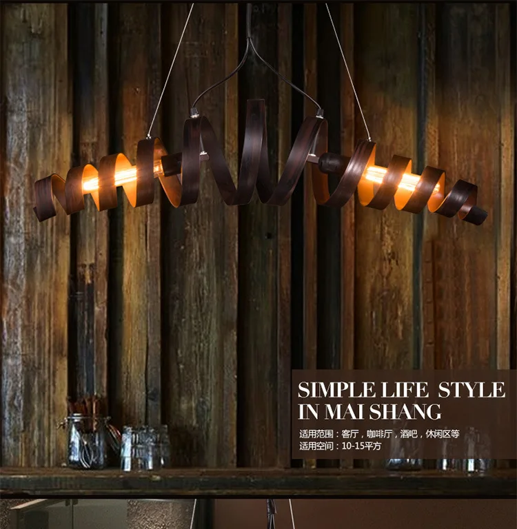 

Loft Retro Pendant Lights Industrial Art Helix Pendant Lamps Cafe Restaurant Suspension Luminaire Lighting With Edison Bulbs