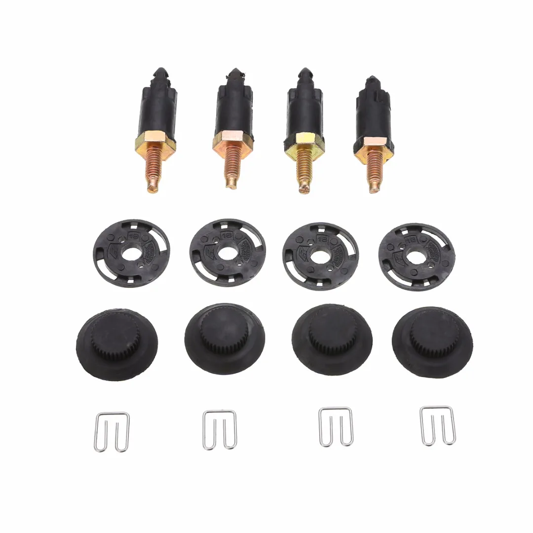Black 8pcs Engine Cover Bolt Bonnet Hood Clip Kit For Peugeot 307 406 Citroen Interior Accessories