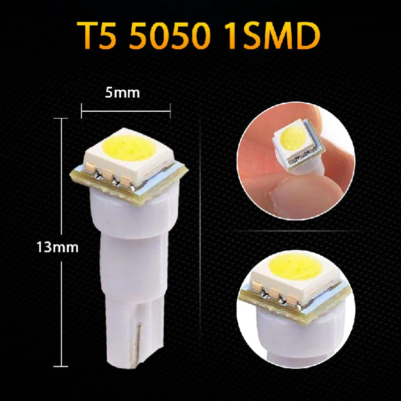 Hlxg 50 шт. холодный белый T5 1SMD LED Клин для лампы датчик кластера приборная панель