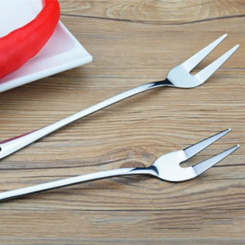 silver color Long Handle Fork Kitchen Supplies Barbecue Meat BBQ