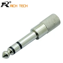 High quality Metal tube speaker audio jack connector 6 35mm stereo male plug to 3 5mm