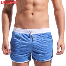 UMLIFE мужские летние шорты для плавания, одноцветные Шорты для плавания, дышащие сетчатые спортивные шорты, Регулируемая Талия, пляжная одежда, мужские плавки