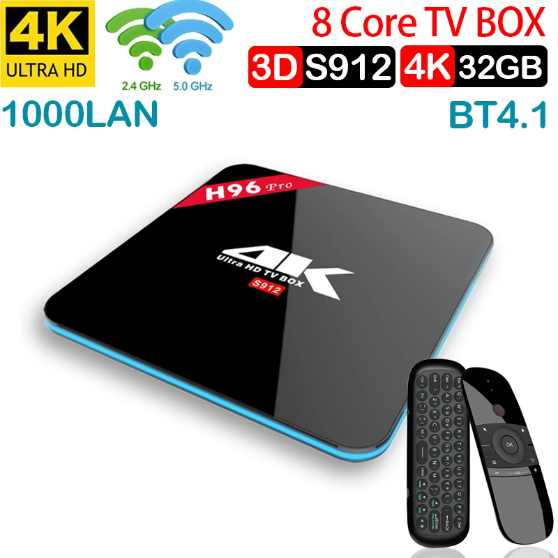 Xinways H96 pro Plus. Android 4g 32g 64g телеприставка 4 k Ultra HD H.265 Smart TV Box 1000LAN Dual Wifi 2 4/5 0g
