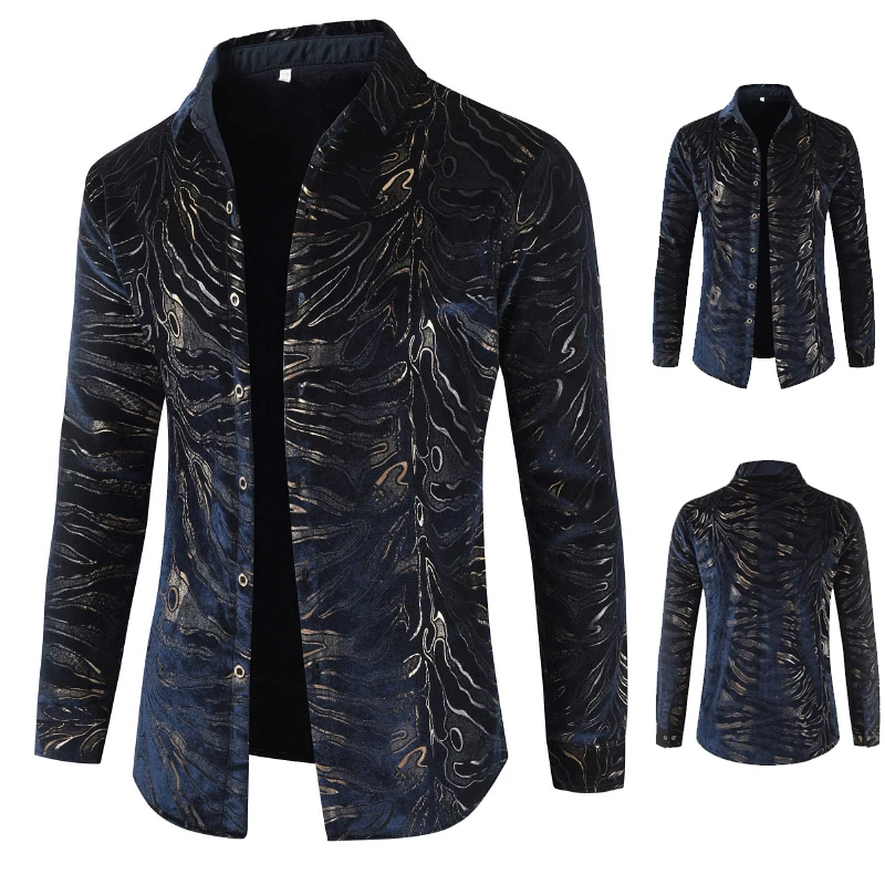 leopard print velvet shirt