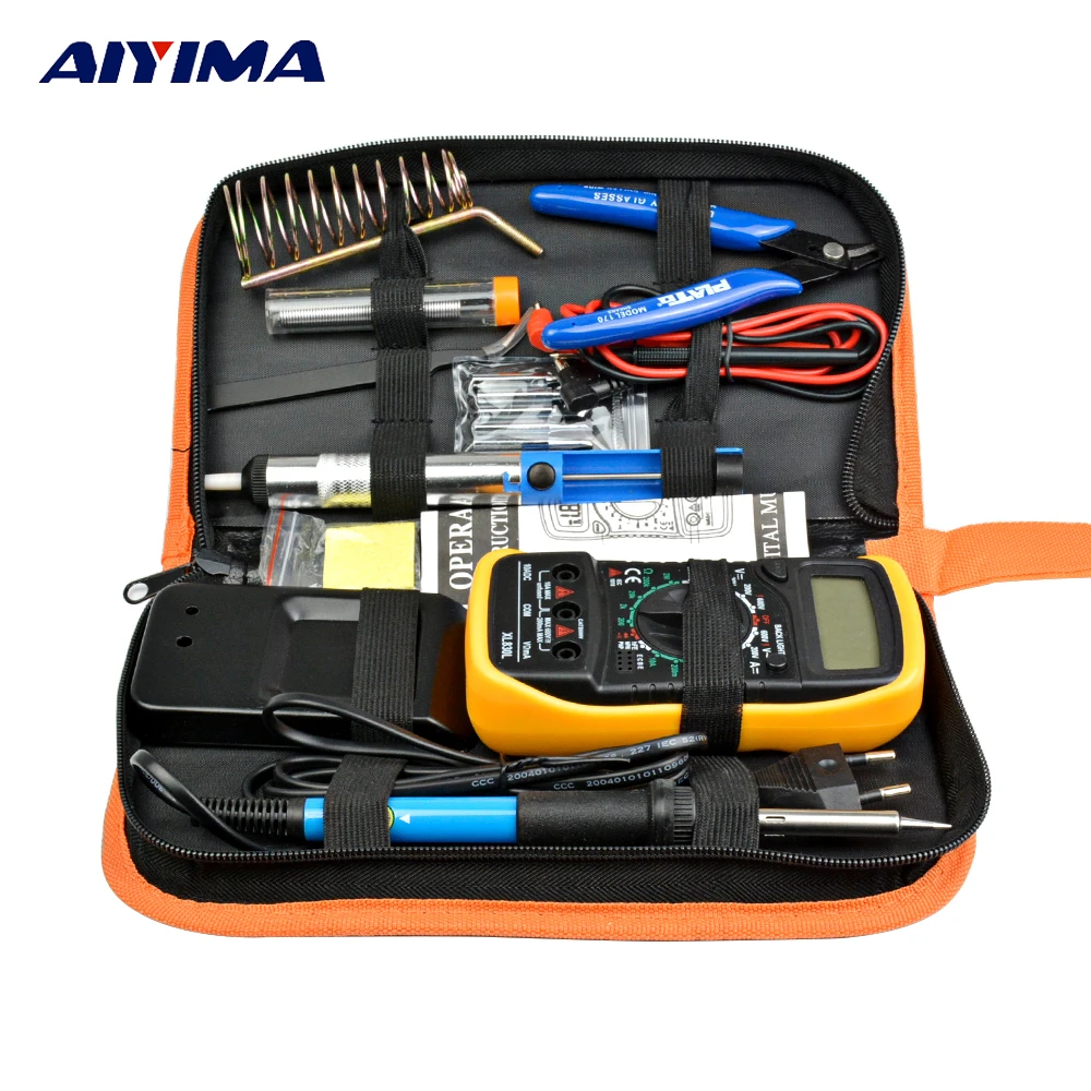 AIYIMA EU Plug 220V 60W Electric Soldering Iron Kit multimeter