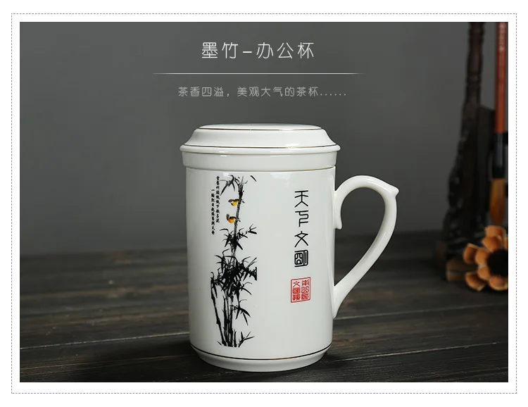 350 мл синий и белый фарфор винтажный узор керамическая чашка для чая с крышкой Китайский кунг-фу чай молоко кофе кружка друг подарок