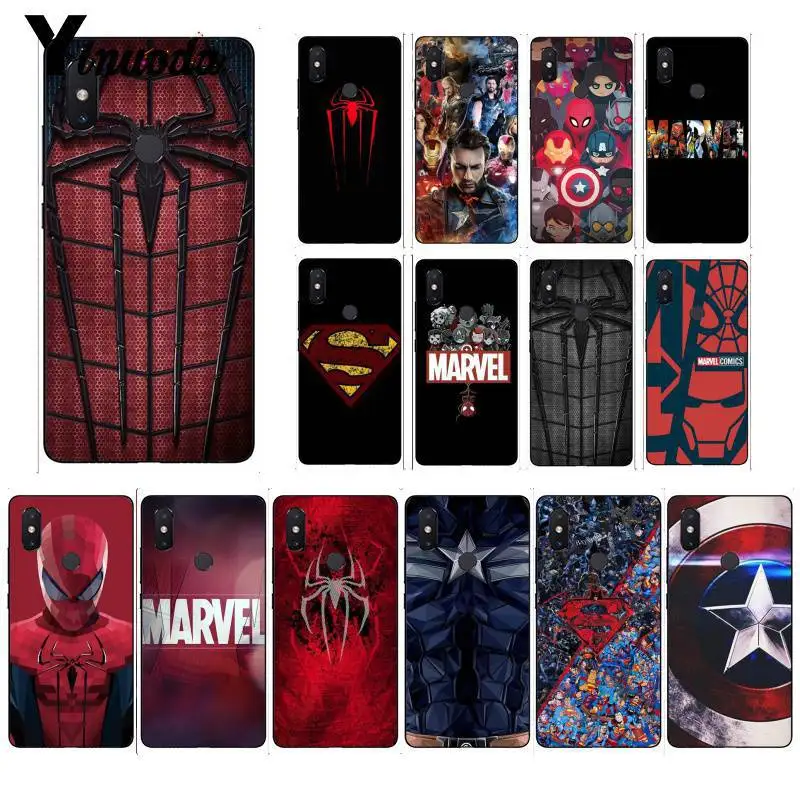 

Yinuoda MARVEL spiderman iron man captain Phone Case Cover for Xiaomi Mi 6 Mix2 Mix2S Note3 8 8SE Redmi 5 5Plus Note4 4X Note5