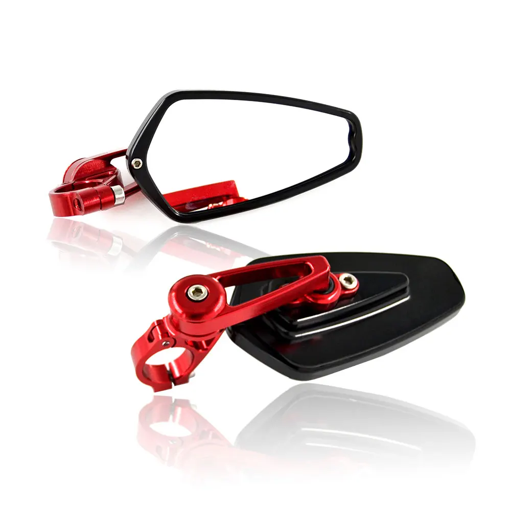 Универсальный 22 мм 7/" мотоцикл рукоятка конце зеркало заднего вида зеркала для поездок на мотоцикле Ducati Monster 1098 848 696 999 749 821796 1200 620 797 1100 - Цвет: Красный