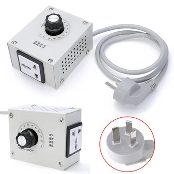 

New 220V AC Motor Speed Controller 4000W Variable Voltage Controller Control For Fan Speed Motor Dimmer 107x56x84mm