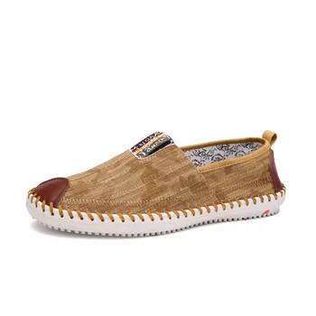 

Canvas Shoes Men Loafers Breathable Men Shoes Casual Slip On Handmade Brand New