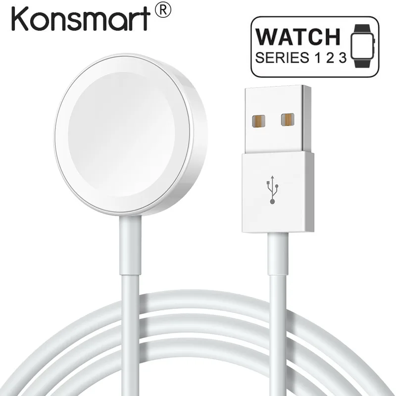 

Konsmart Magnetic Charging Cable for Apple Watch charger 1 2 3 Fast Wireless Charger Adapter for Watch 38 42mm