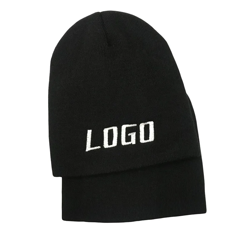 10 шт. Лыжная Шапка бини с вышивкой LogoWinter Beanie Мужская шапка Skullies с буквенным принтом на заказ Мужская зимняя одноцветная шапка