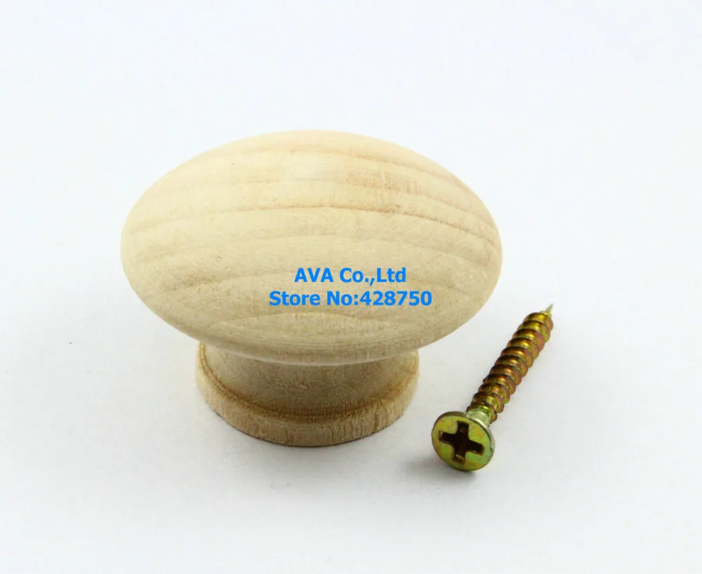 50 Pieces 38mm Wooden Drawer Knob Pull Knob Wood Knob Furniture