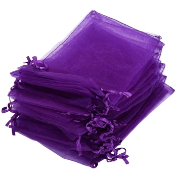

30 PCS Gift Bag Purple Organza Jewelry Pouch