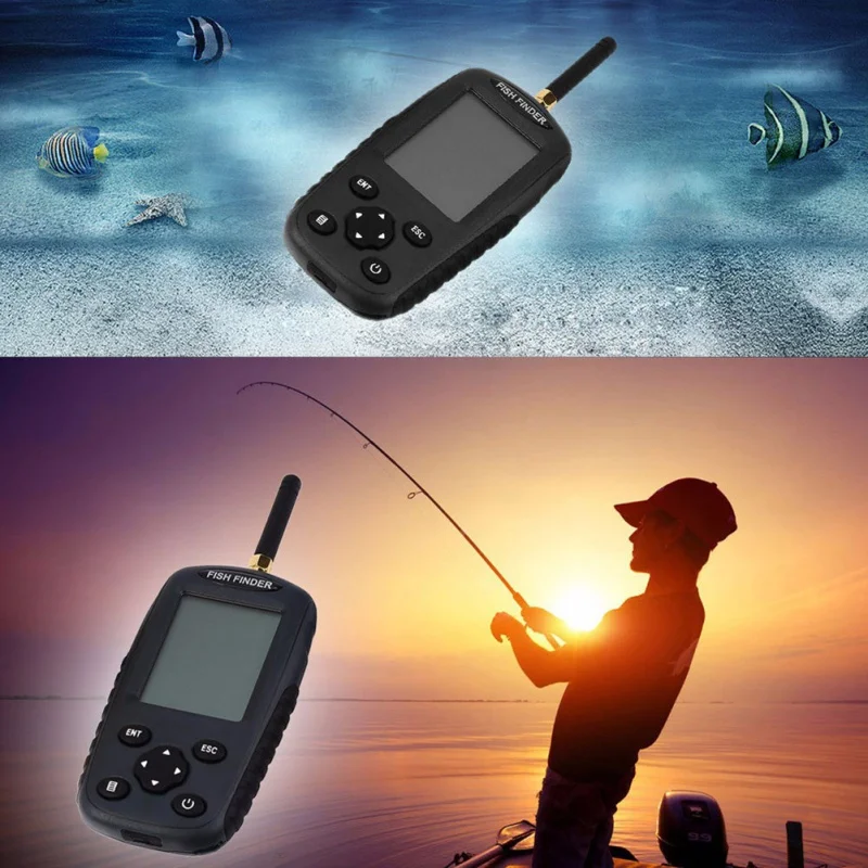 في الهواء الطلق المحمولة صياد السمك FF998 قابلة للشحن سونار صياد السمك Wireless125KHz سونار الاستشعار اللاسلكية Fishfinder أحدث الذكية