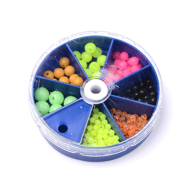5Box/Lot Colorful Fly Fishing Tool Luminous Silicone Round Beads Fishing Lure Bait Combination