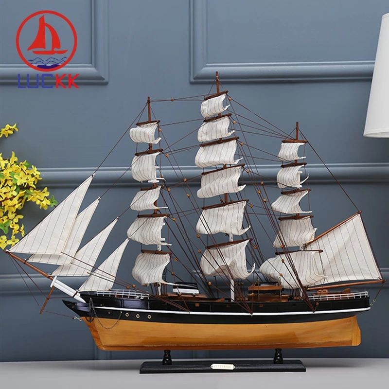 

LUCKK 90CM CUTTY SARK Wooden Model Ships Burlywood Nordic Home Decoration Interior Wood For Crafts Creative Sea Style Souvenirs
