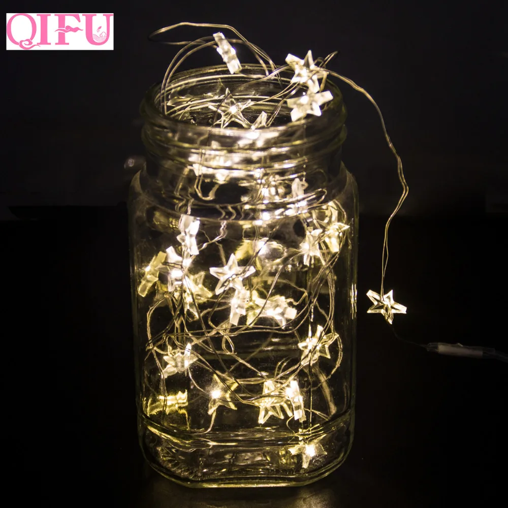 

QIFU LED Star Copper Wire String Lights LED String Fairy Lights Wedding Birthday Decoration Battery Operated Twinkle Lights