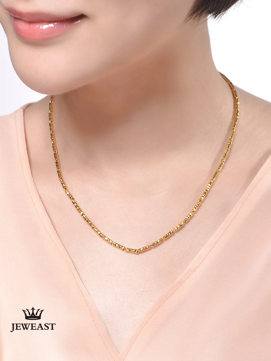 HMSS, 24 k, Золотая Женская цепочка, ожерелье, настоящее,, хорошее ювелирное изделие, для свадьбы, помолвки, подарок для женщин, чистый AU999, однотонный, трендовый, новинка