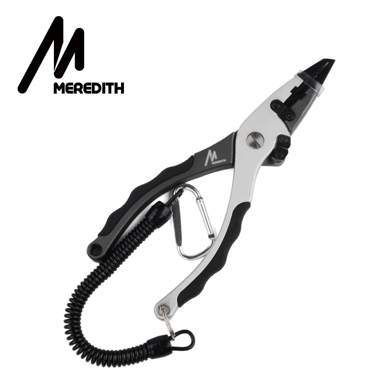 Kopen MEREDITH Aluminium Vissen Tang Schaar Wolfraam Staal Split Ring Kaak Multifunctionele Haak Remover Line Cutter Gereedschap