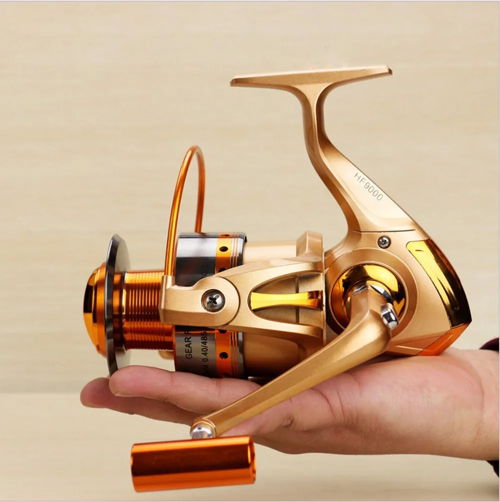

HOT SALES HF9000 SUPER POWER LONG DISTANT CAST WHEEL FLY CARP spinning fishing reel 12 Ball Bearings INTERCHANGABLE HANDLE