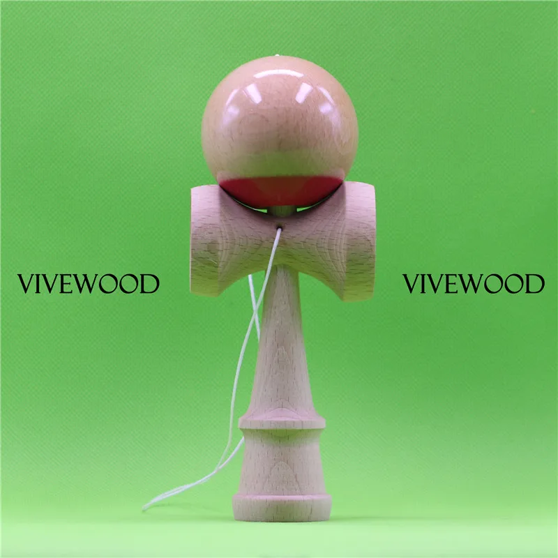 

Sticky Kendama, Beech Tama with Natty/Red Transparent Tacky Coating,Beech Ken 2.0 with Durable Sarado and Big CUP,18CM Kendama