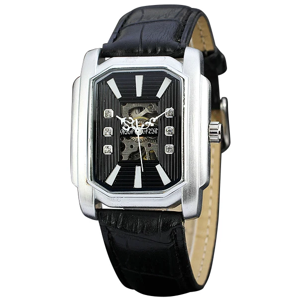 

Top Brand Luxury Men's Mechanical Watches WINNER Crystal Decorated Skeleton Dial Men's Automatic Wristwatches 2017 Fashion Clock