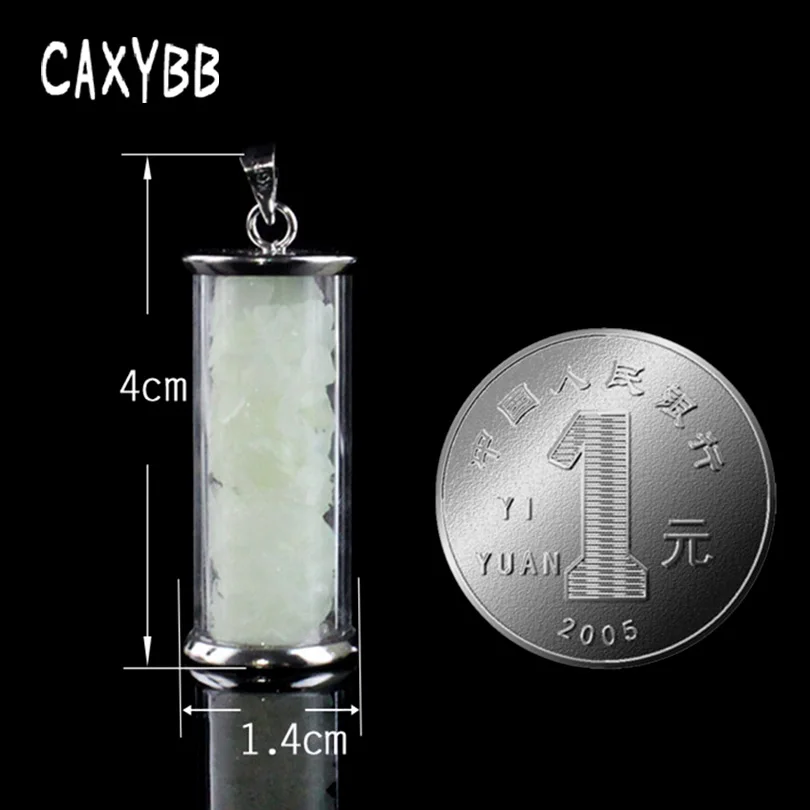 Caxybb светящаяся светится в темноте Подвеска Ожерелье ФЛУОРЕСЦЕНТНОЕ пожелание стеклянная бутылка подарок ожерелье цепь светящееся каменное ожерелье