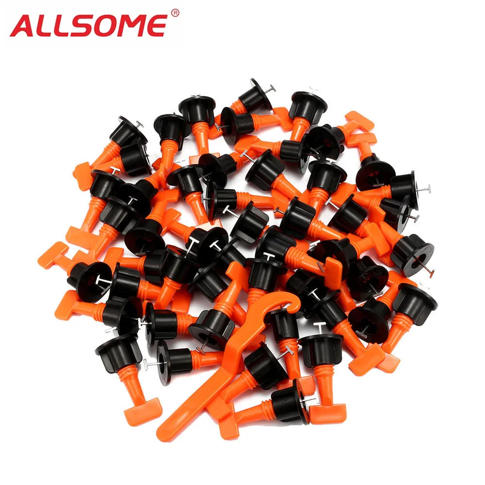 

ALLSOME 50pcs Plastic Ceramic Tile Leveler Tools Tile Leveling Locator T Leveling System Kits Tile Spacers HT1768