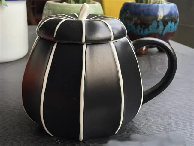 Хэллоуин Тыква керамическая кружка с крышкой кофейные кружки творческий цвет чай молоко кружка Бар и домашняя посуда для напитков