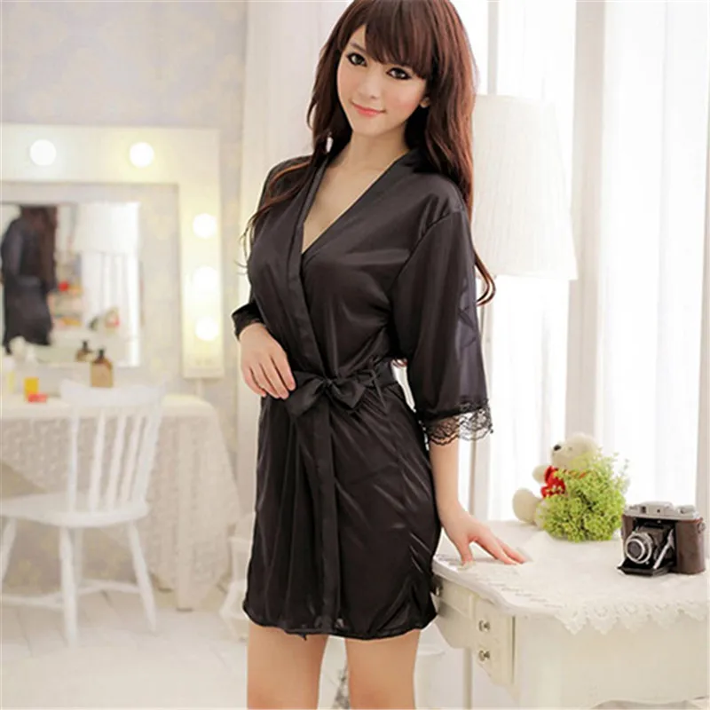 Women's Sexy Fantastic Nightdress Lace Bathrobe Gown Robe with G String