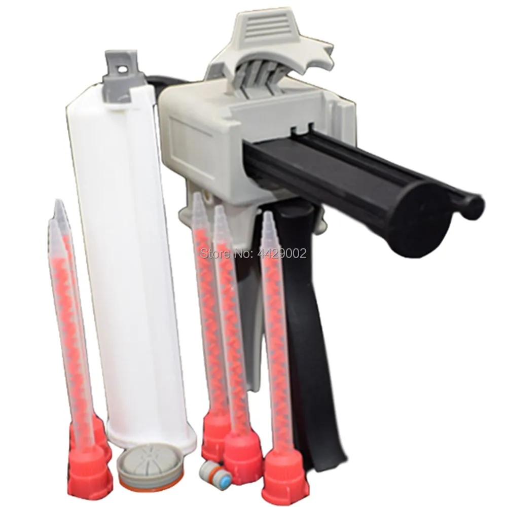 75ml 10:1 1:10 Dispensing Gun Dispenser Caulking Guns Applicator+ 5pc 10:1 AB Glue Mixing Nozzle Epoxy Nozzles+ 75ml Cartridge