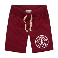 Высокое качество натуральный хлопок Повседневное Для мужчин s шорты летние однотонные Цвет Гоку печати шорты Для мужчин Drawstring Пляжа шорты Slim fit