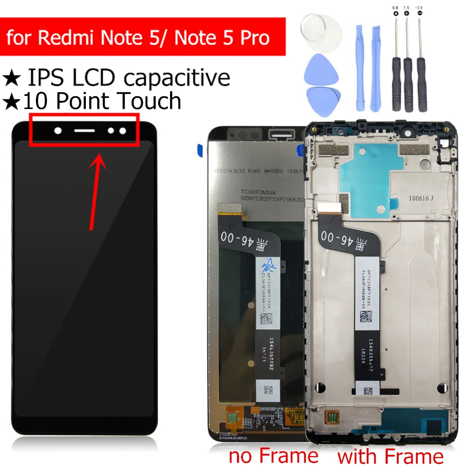 

for Xiaomi Redmi Note 5 Pro LCD Display with Frame Touch Screen LCD Display Digitizer Redmi Note 5 AI Dual Camera Repair Part