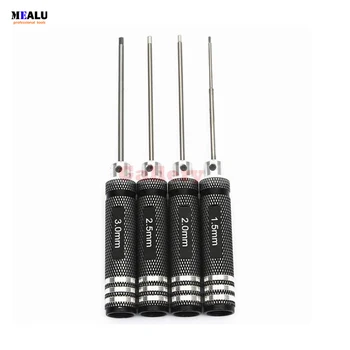 

4 Pcs Metal Black Hss Hex Nut Head Screwdriver Tool Set 1.5mm 2.0mm 2.5mm 3.0mm 3 Wrench 1 Screwdriver Wrench Tool Set