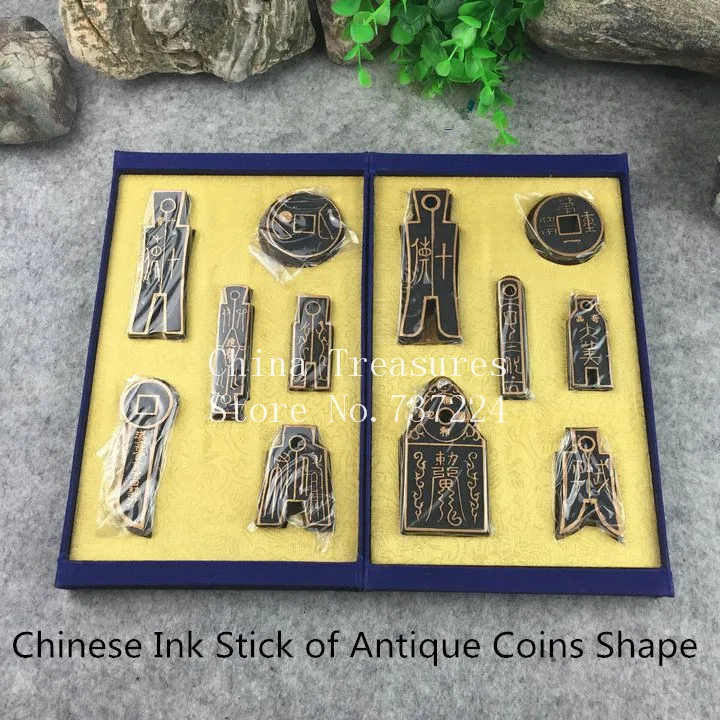 Chinese Ink Set Chinese Calligraphy Ink Antique Coins Shape Solid inks