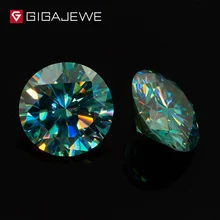 GIGAJEWE Cyan-Blue 7-8,5 мм VVS1 круглая отличная огранка Алмазный тест прошел Муассанит лабораторный драгоценный камень для изготовления ювелирных изделий подарок девушке