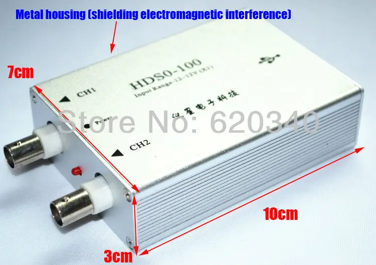 HDSO-100 50 м Двухканальное USB цифровой Виртуальный осциллограф 100 м Частота дискретизации Поддержка WIN7 Осциллограф портативный
