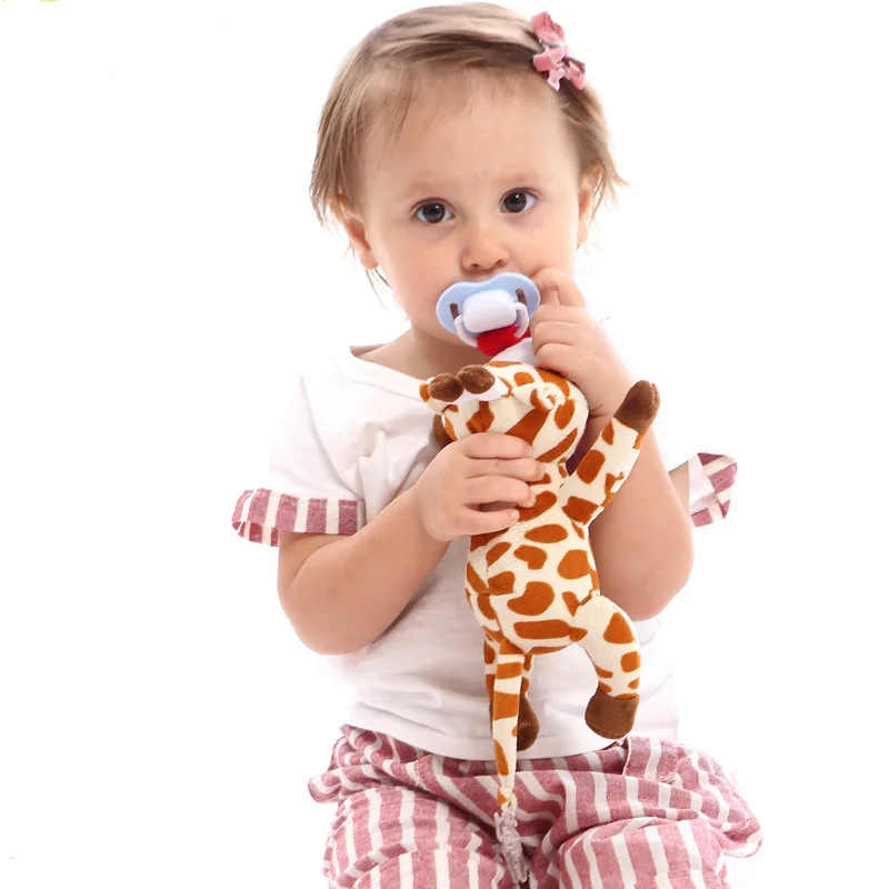 Baby Cartoon Animal Pacifier Infant Cute Plush Nipple Soother Training Toys Kids Soother Nipple Dog Lion Pacifier Clip T0713 (2)