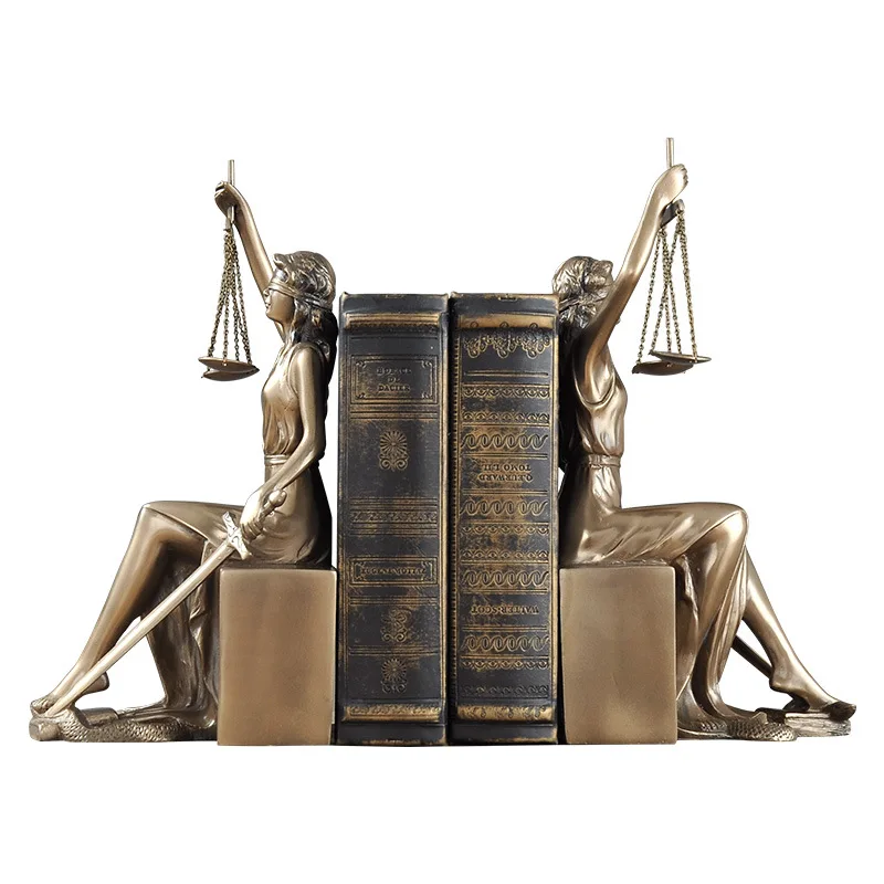 1 пара Goddess of Justice украшение для Корешка Книги для Goddess Justice книжная полка Смола ремесла дом украшения R869